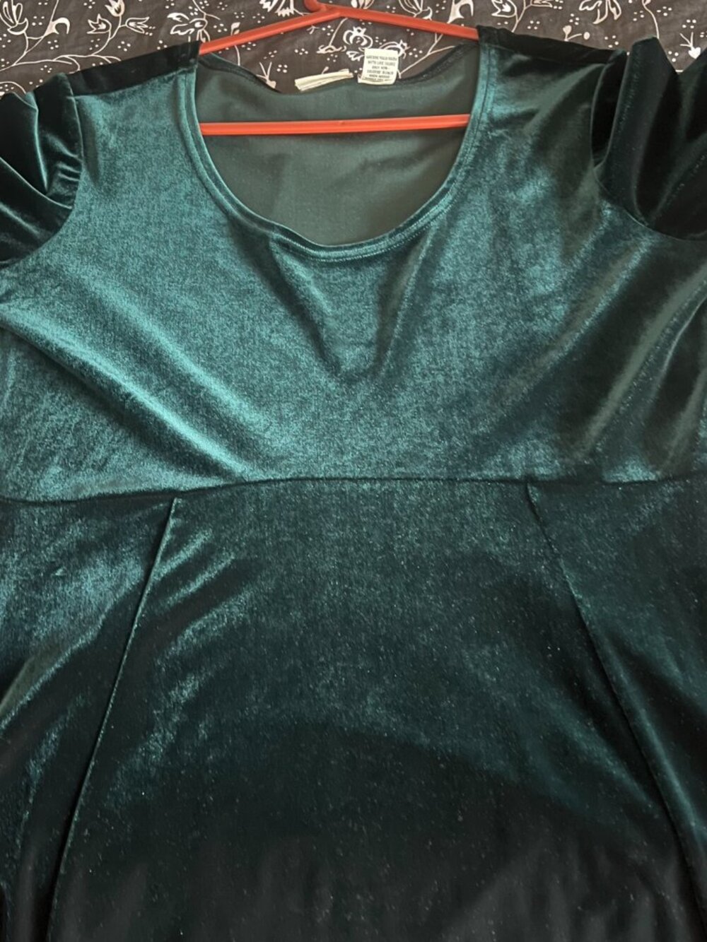 Hillard & Hanson Dark Green Velvet Dress - Picture 5 of 5